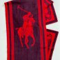 Polo Ralph Lauren Big Pony Wool Scarf Red/Navy 77" x 18"