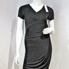 $260 DOO.RI Under.Ligne Women's Bubbled hem BLACK Viscose DRESS ( 2 )