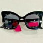 Betsey Johnson Cat's Eye Butterfly Sunglasses Black