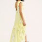 Free People She's a Waterfall Floral Maxi Dress Lemon Ice ( 2 )
