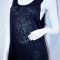 $149 SKULL CASHMERE Knit Sleeveless SKULL PRINT Black RACER Sweater TOP Cotton L
