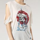 Diesel Destroyed Ripped with Holes Tee Cynth-A Heron Skull ( S )