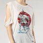 Diesel Destroyed Ripped with Holes Tee Cynth-A Heron Skull ( S )