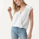 Splendid Surplice Front Crossover Top White ( XL ) Splendid Surplice Front Crossover Top White ( XL )