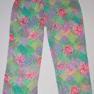 JOSIE NATORI Sheer MESH Night PYJAMA Pants LOUNGEWEAR Floating FLOWERS