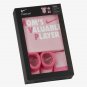 Nike NN0560-A8F Baby Bodysuit, Hat and Booties 3 Piece Set Pink 0-6 Months