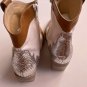 LAURA BELLARIVA Frida Leather TEX Cowboy Ankle BOOTS Brown / Off White ( 40 )