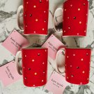 Kate Spade x Lenox Christmas Dot Holiday Red Mugs Set of 4