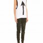 THE UPSIDE Black Arrow Print COTTON JERSEY Tank White TOP ( L )