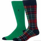 Polo Ralph Lauren Spring Plaid Crew Socks 2-Pack Navy / Green
