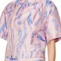 3.1 PHILLIP LIM Cropped JACQUARD Kimono MOTORCYCLE Biker JACKET Pink Blue ( 4 )