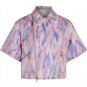 3.1 PHILLIP LIM Cropped JACQUARD Kimono MOTORCYCLE Biker JACKET Pink Blue ( 4 )