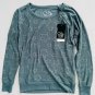 Chaser Cozy Knit Raglan Pullover Star Print Top Succulent Silver ( S )