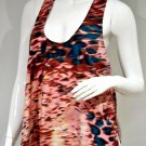 $108 W118 by WALTER BAKER Solomon RACERBACK Tank Top SCATTERED Print ( L )