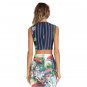 $184 CLOVER CANYON Magic Underworld CROP Short NEOPRENE TOP Multi ( M )