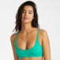 JUNE SWIMWEAR Bralette Back Crossover Bikini Top Green ( S )