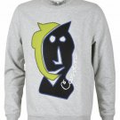 CARVEN Mottled GREY Molleton VALLAURIS Embroidered SWEATSHIRT Fleece MASK ( M ) CARVEN Mottled GREY Molleton VALLAURIS Embroidered SWEATSHIRT Fleece MASK ( M )