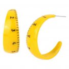Betsey Johnson Ruler Hoop Earrings Yellow