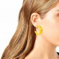 Betsey Johnson Ruler Hoop Earrings Yellow