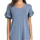 Sundry Short Sleeve Ruffle Dress Pigment Navy ( 3 )
