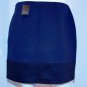 $178 TAHARI Navy Blue SKIRT Black Hem LINED Short ELANA Side ZIP US ( 8 )