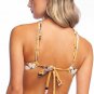 BCBGMaxAzria Gold Floral Bikini Bandeau & High Waist Bottom Swimwear ( 6 )