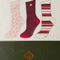 Kate Spade New York Pink Cheetah Stripe Set of 3 Crew Socks