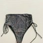 Amuse Society Paisley Drawstring Ruched Sides Bikini Bottom ( L )