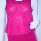 French Connection Women's Open Wide SLEEVE Malibu PINK Lyocell Wool TOP ( M )