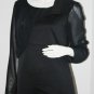 KAREN by SIMONSEN Dark Navy MESH Blouse TOP Ponda SEERSUCKER 38 $200 Free Ship