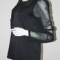 KAREN by SIMONSEN Dark Navy MESH Blouse TOP Ponda SEERSUCKER 38 $200 Free Ship