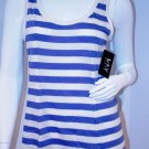 ANDREW MARC New YORK Striped PERFORMANCE Tank TOP SPORT Yoga BLUE ( XS )