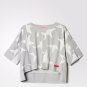 ADIDAS Stellasport STAR Graphic TEE Shirt GREY HEATHER A08077 Top M Free Ship