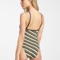 SOLID & STRIPED Sandra Diagonal Halter Retro Swimsuit ( S )