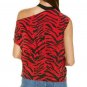 RtA The Brand Cutout Silk Top Ruby Zebra Red Black ( S )