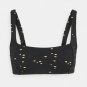 Rhythm Eyelet Ivy Jacquard Bandeau Bikini Top Black ( S )