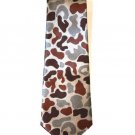 KNOTTERY Reserve ARMY PRINT Brown Khaki SILK Man Made SUIT TIE Free Shipping