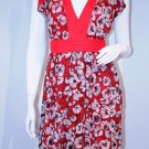 H&M Empire Waist V-NECK Red FLORAL DRESS Lined 4 / 34 Side ZIP Free Shipping H&M Empire Waist V-NECK Red FLORAL DRESS Lined 4 / 34 Side ZIP Free Shipping