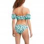BCBGeneration Foil Print Off The Shoulder Knot Front Swim Top Mint ( M )