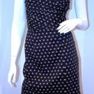 H&M Bustier SLEEVELESS Dress BACK Slit POLKA Black TAN 6/36 FREE SHIPPING