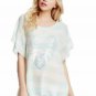 $188 WILDFOX Bridgitte SEQUIN HEART Lake House STRIPED Sweater BLEACHED AQUA (S)