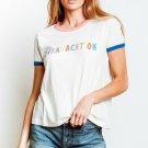 WILDFOX CABANACATION Ringer Tee Vintage Lace Bubble Gum / Slate ( XS )