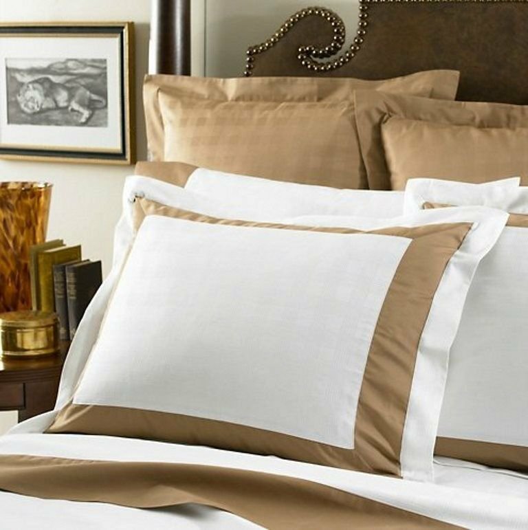 LAUREN Suite Pieced by Ralph Lauren CAMEL WHITE One Standard PILLOW Sham $142
