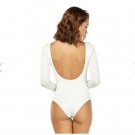 Cosita Linda Red Bloom Long Sleeve One Piece Bodysuit White ( M/34 )