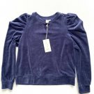 Joie Puff Sleeve Velvet Sweatshirt Navy ( L ) Joie Puff Sleeve Velvet Sweatshirt Navy ( L )