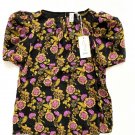 JOIE Black Floral Short Sleeve Blouse ( S ) JOIE Black Floral Short Sleeve Blouse ( S )