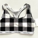 Calvin Klein Racerback Plaid Bralette Black/White ( M )