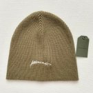 All Saints Ribbed Knit Beanie Script Logo Dusty Olive Green All Saints Ribbed Knit Beanie Script Logo Dusty Olive Green