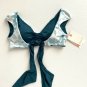 Saha Reversible Swimwear Bikini Top Floral White Blossom / Cypress Green ( S )
