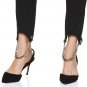 Paige Transcend Hoxton High Waist Chain Stirrup Ankle Peg Jeans Black ( 27 )